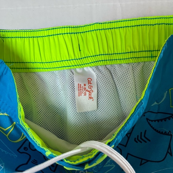 Cat & Jack Kids Swim Trunks - Blue with Neon Accents - Picture 2 of 3